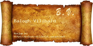 Balogh Vilibald névjegykártya